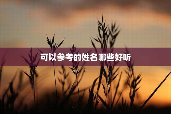 可以参考的姓名哪些好听