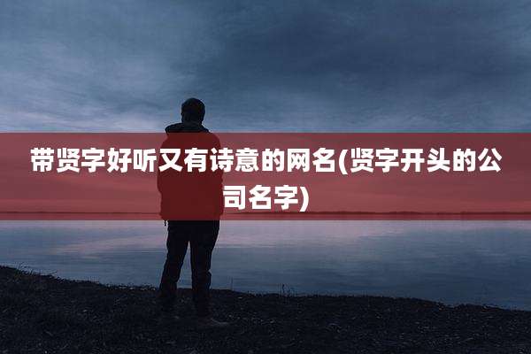 带贤字好听又有诗意的网名(贤字开头的公司名字)