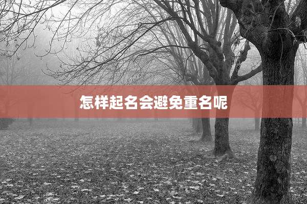 怎样起名会避免重名呢