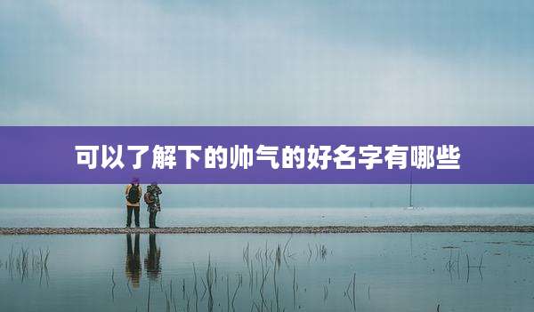 可以了解下的帅气的好名字有哪些
