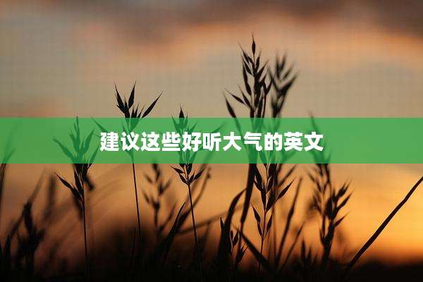 建议这些好听大气的英文