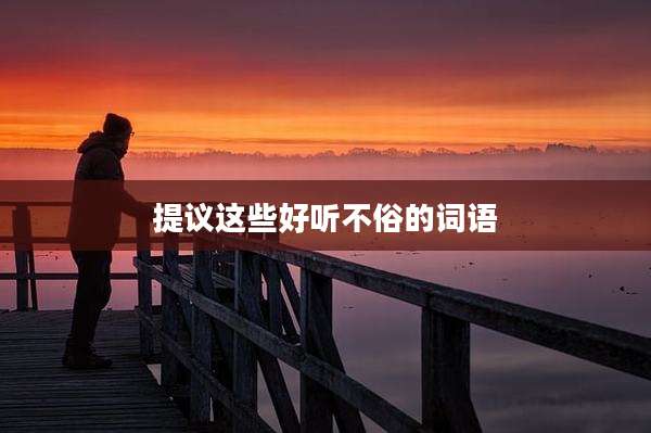 提议这些好听不俗的词语
