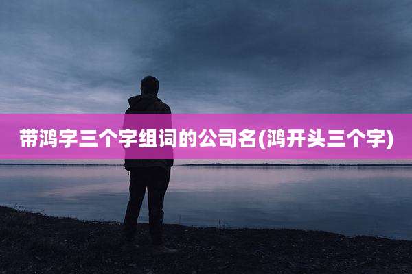 带鸿字三个字组词的公司名(鸿开头三个字)