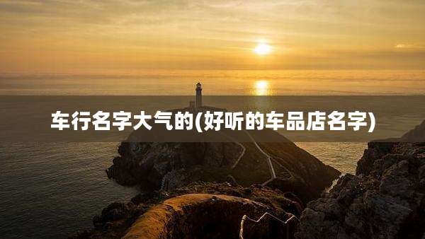 车行名字大气的(好听的车品店名字)