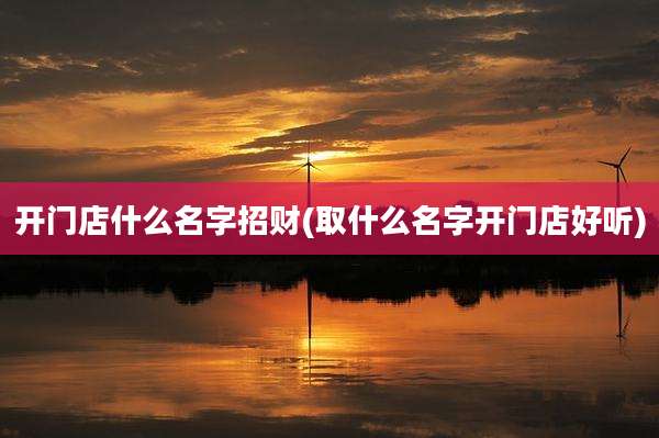 开门店什么名字招财(取什么名字开门店好听)