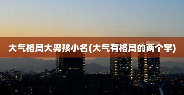 大气格局大男孩小名(大气有格局的两个字)