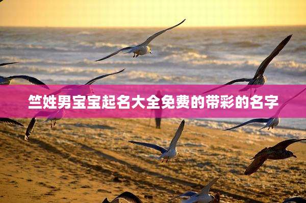 竺姓男宝宝起名大全免费的带彩的名字