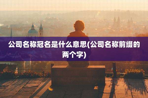 公司名称冠名是什么意思(公司名称前缀的两个字)