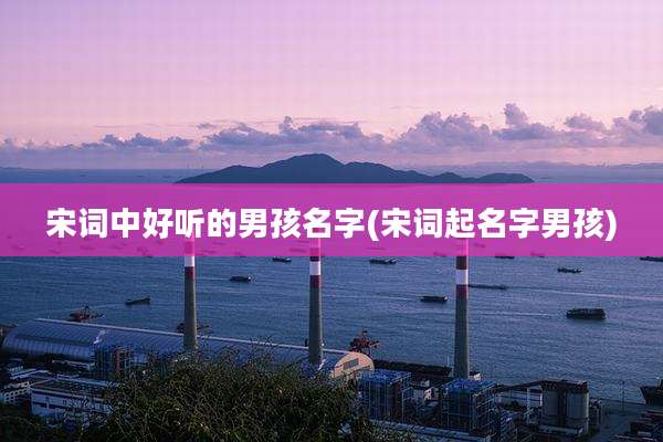 宋词中好听的男孩名字(宋词起名字男孩)