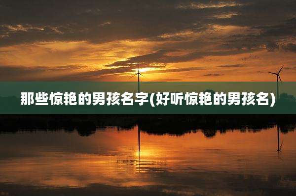 那些惊艳的男孩名字(好听惊艳的男孩名)
