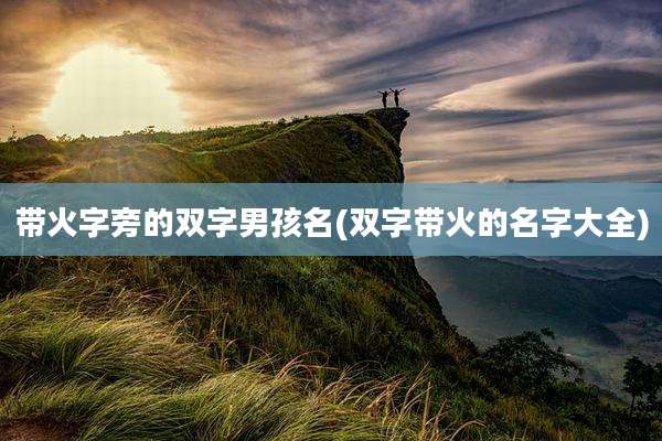 带火字旁的双字男孩名(双字带火的名字大全)