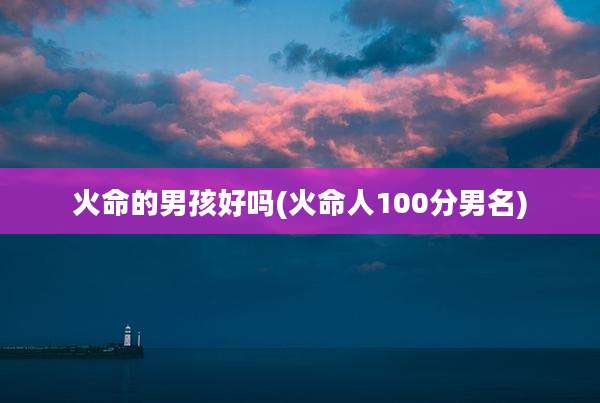 火命的男孩好吗(火命人100分男名)