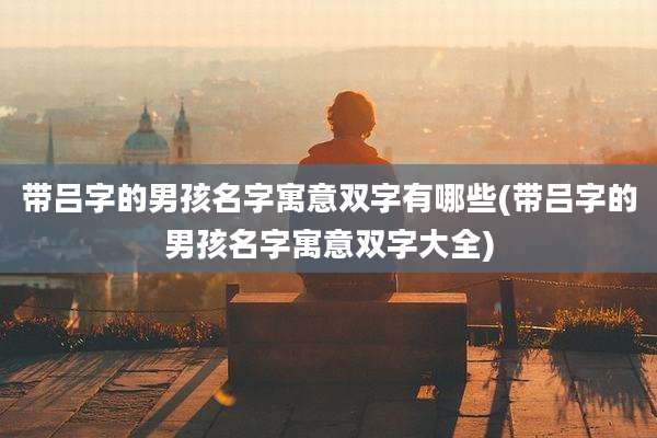 带吕字的男孩名字寓意双字有哪些(带吕字的男孩名字寓意双字大全)