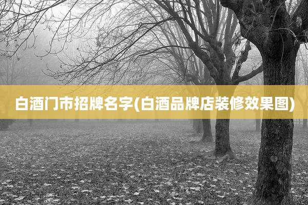 白酒门市招牌名字(白酒品牌店装修效果图)