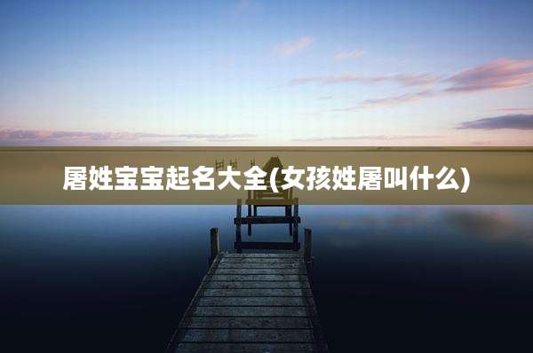 屠姓宝宝起名大全(女孩姓屠叫什么)