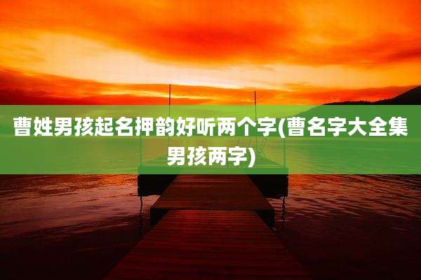 曹姓男孩起名押韵好听两个字(曹名字大全集男孩两字)
