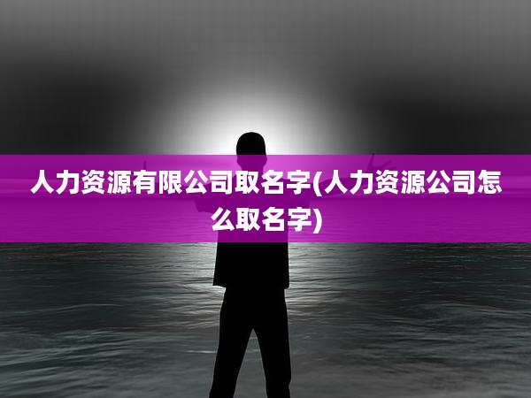 人力资源有限公司取名字(人力资源公司怎么取名字)