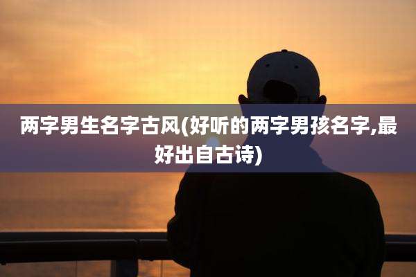 两字男生名字古风(好听的两字男孩名字,最好出自古诗)