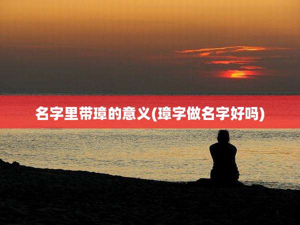 名字里带璋的意义(璋字做名字好吗)