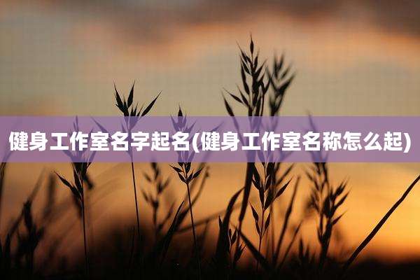 健身工作室名字起名(健身工作室名称怎么起)