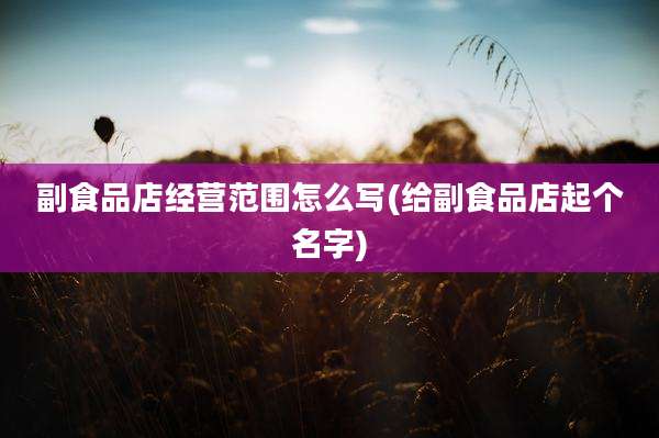 副食品店经营范围怎么写(给副食品店起个名字)