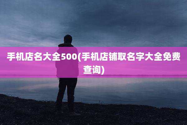 手机店名大全500(手机店铺取名字大全免费查询)