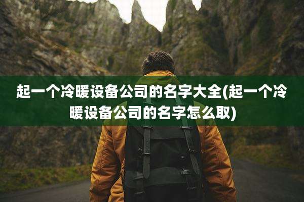 起一个冷暖设备公司的名字大全(起一个冷暖设备公司的名字怎么取)