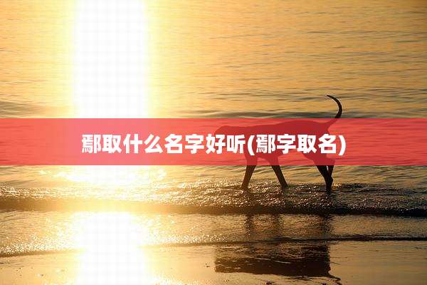 鄢取什么名字好听(鄢字取名)