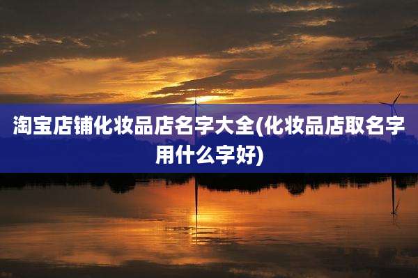 淘宝店铺化妆品店名字大全(化妆品店取名字用什么字好)