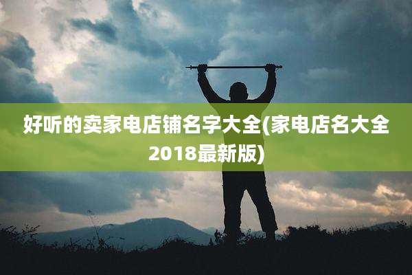 好听的卖家电店铺名字大全(家电店名大全2018最新版)
