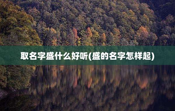 取名字盛什么好听(盛的名字怎样起)