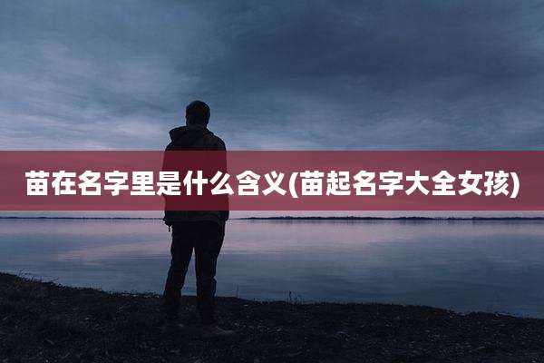 苗在名字里是什么含义(苗起名字大全女孩)