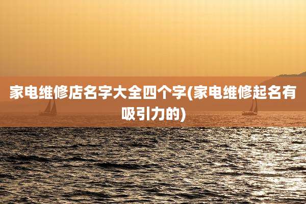 家电维修店名字大全四个字(家电维修起名有吸引力的)