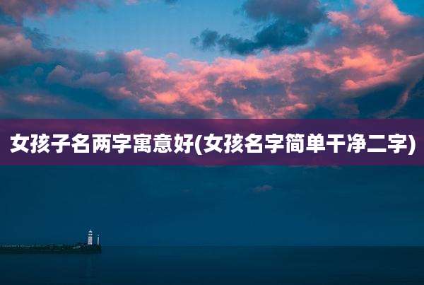 女孩子名两字寓意好(女孩名字简单干净二字)