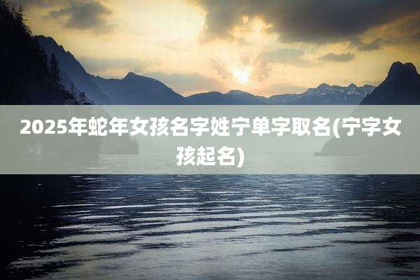 2025年蛇年女孩名字姓宁单字取名(宁字女孩起名)