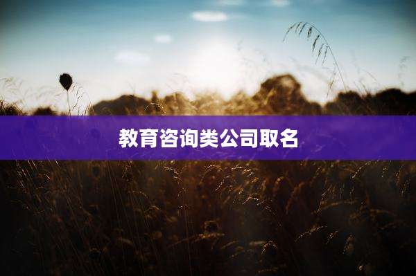 教育咨询类公司取名