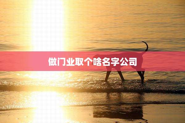 做门业取个啥名字公司