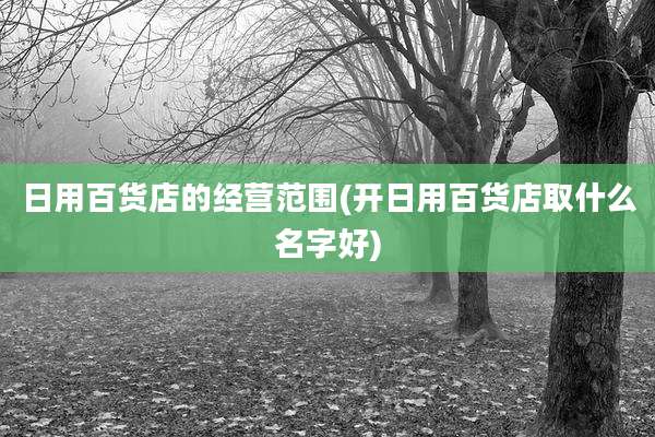 日用百货店的经营范围(开日用百货店取什么名字好)