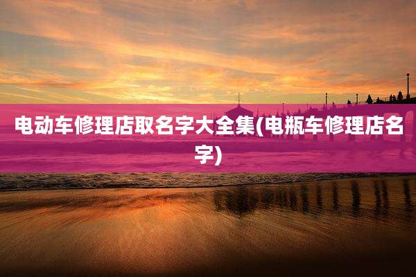 电动车修理店取名字大全集(电瓶车修理店名字)