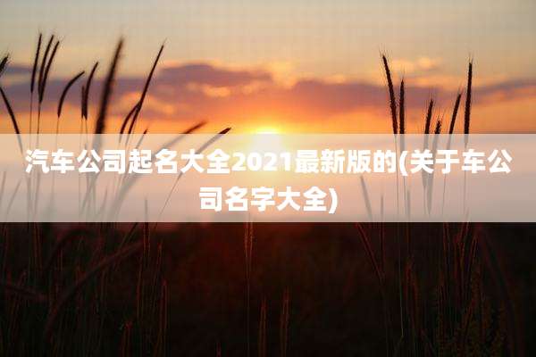 汽车公司起名大全2021最新版的(关于车公司名字大全)
