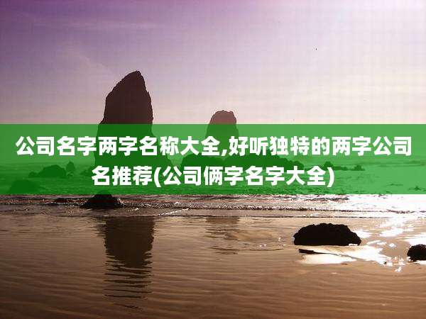 公司名字两字名称大全,好听独特的两字公司名推荐(公司俩字名字大全)