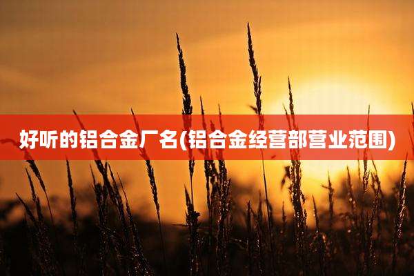 好听的铝合金厂名(铝合金经营部营业范围)