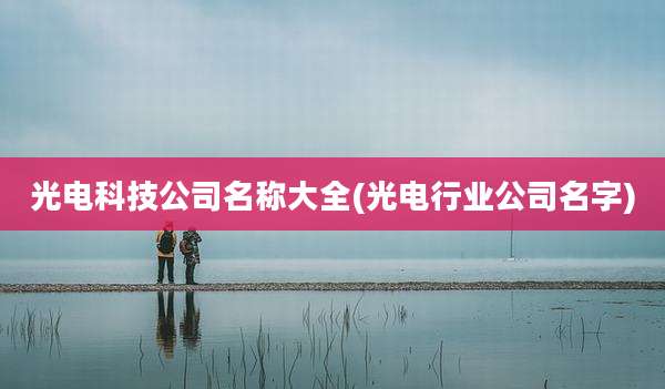 光电科技公司名称大全(光电行业公司名字)