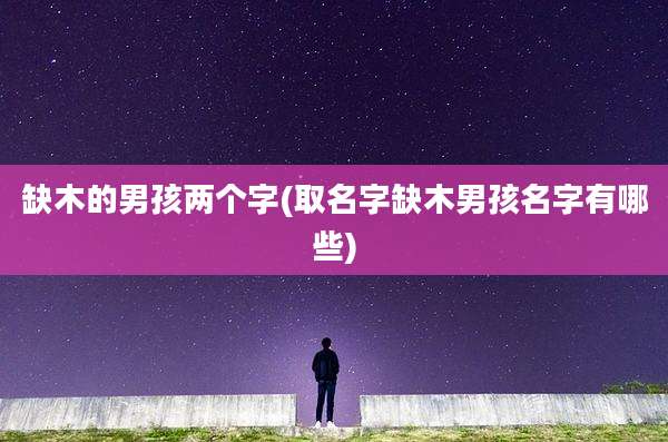 缺木的男孩两个字(取名字缺木男孩名字有哪些)