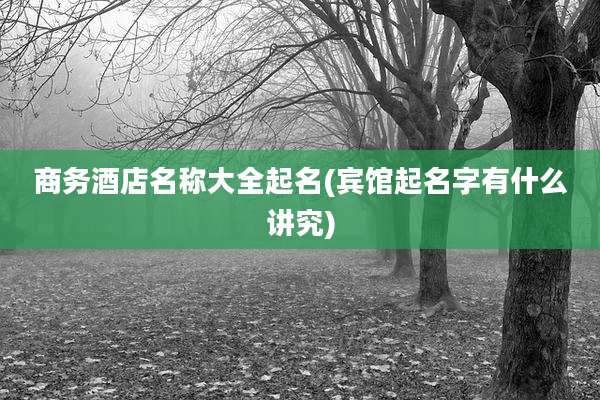 商务酒店名称大全起名(宾馆起名字有什么讲究)