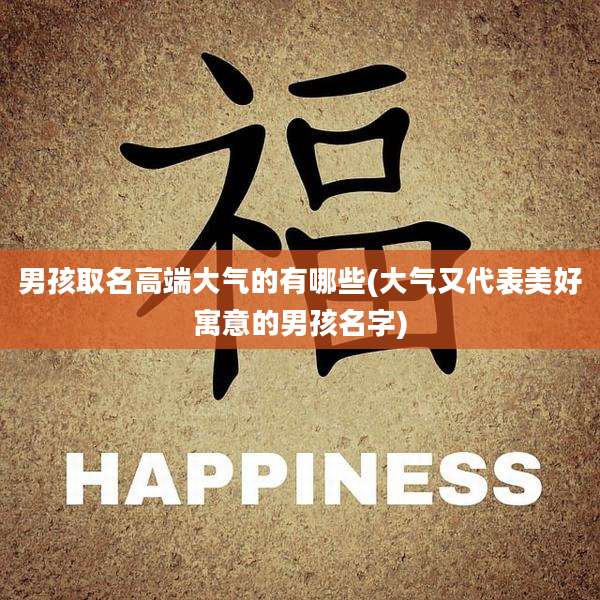 男孩取名高端大气的有哪些(大气又代表美好寓意的男孩名字)