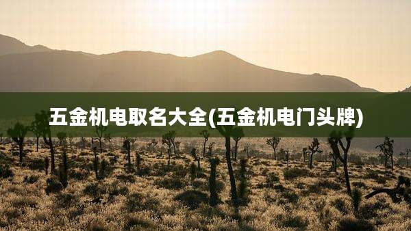 五金机电取名大全(五金机电门头牌)