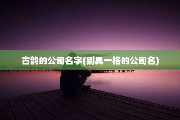 古韵的公司名字(别具一格的公司名)