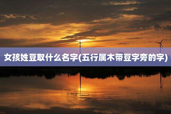 女孩姓豆取什么名字(五行属木带豆字旁的字)