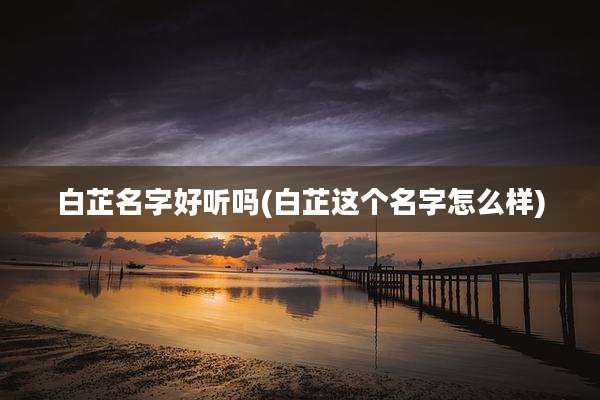 白芷名字好听吗(白芷这个名字怎么样)